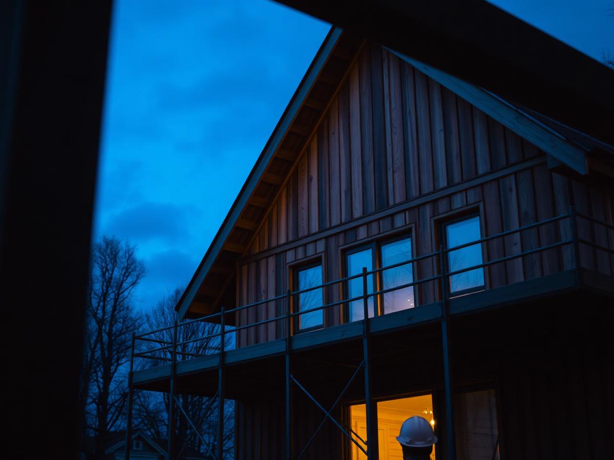 Snickare arbetar på ett byggprojekt